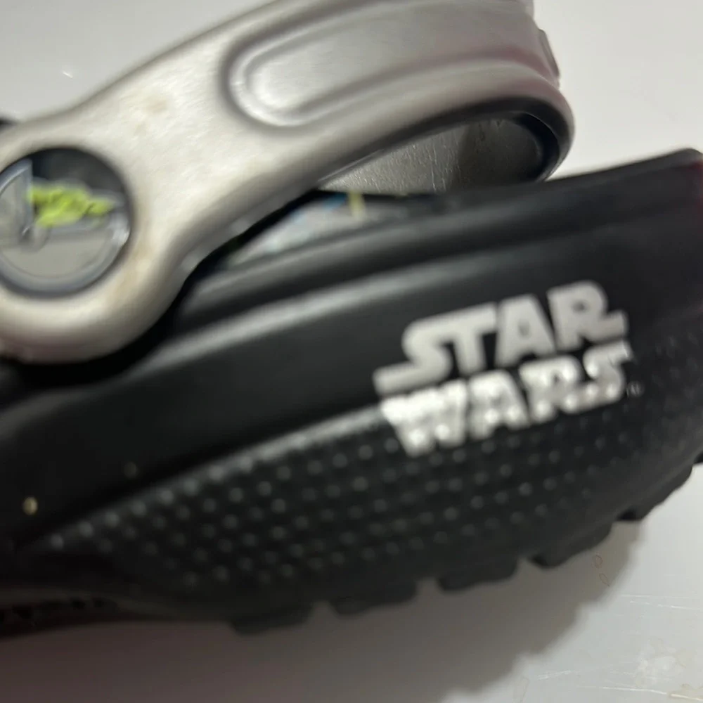 CROCS Black and Silver Slippers with Ventilation Holes